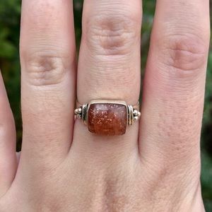 Gorgeous sunstone and sterling silver ring